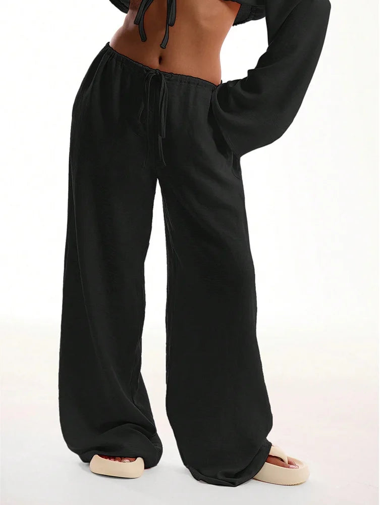 Lauxs Women's - Exquisite High-Waisted Linen Trousers