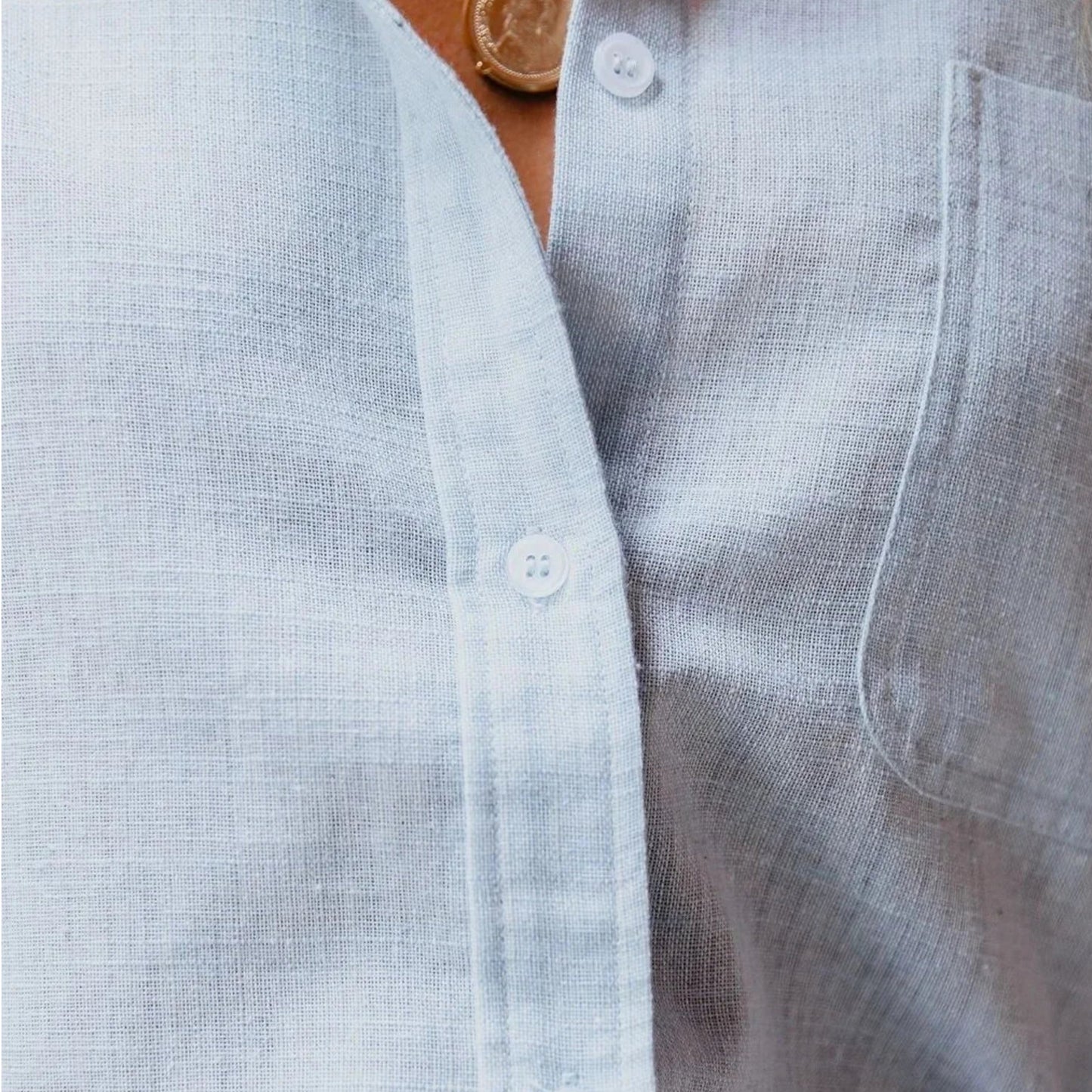 Lauxs Elegant Cotton Linen Blouse