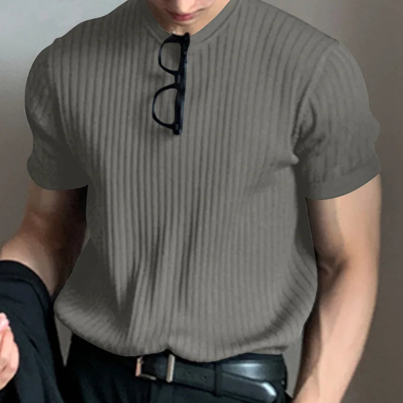 ribbed crew neck shirt - premium cotton