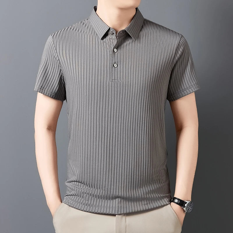 Lauxs Men's - Timeless Striped Polo Shirt