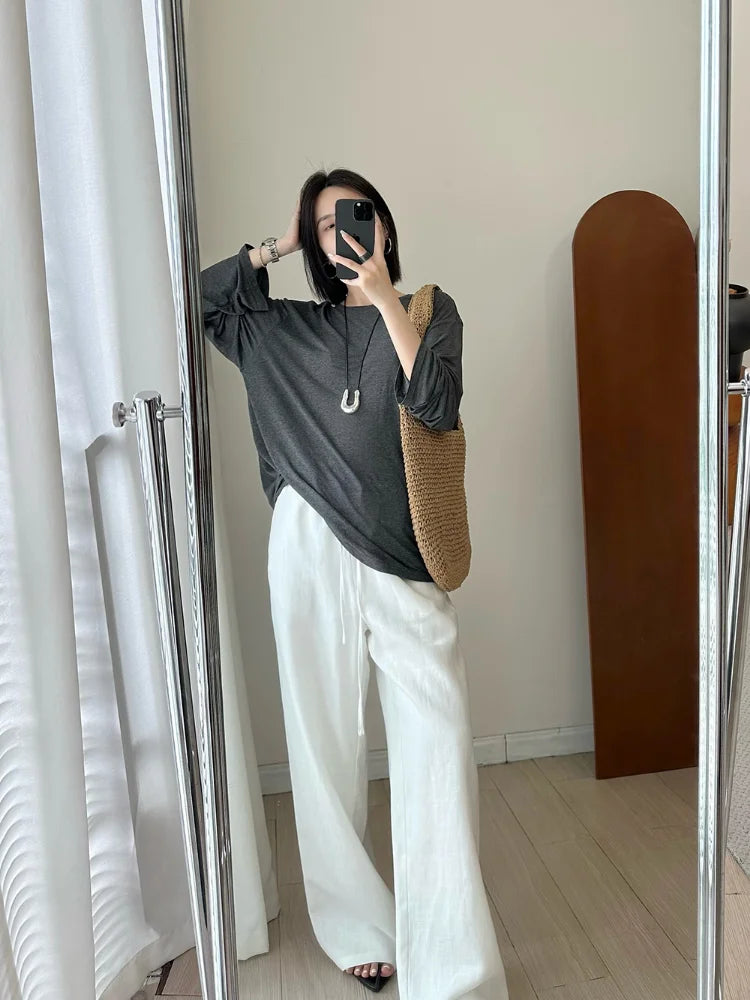Lauxs - Elegant Linen Wide-Leg Trousers