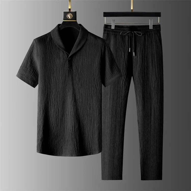 Lauxs Ice Silk Linen Summer Elegance Set