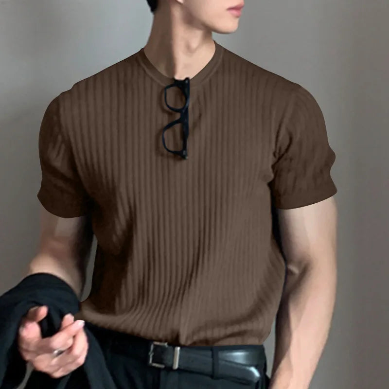 ribbed crew neck shirt - premium cotton