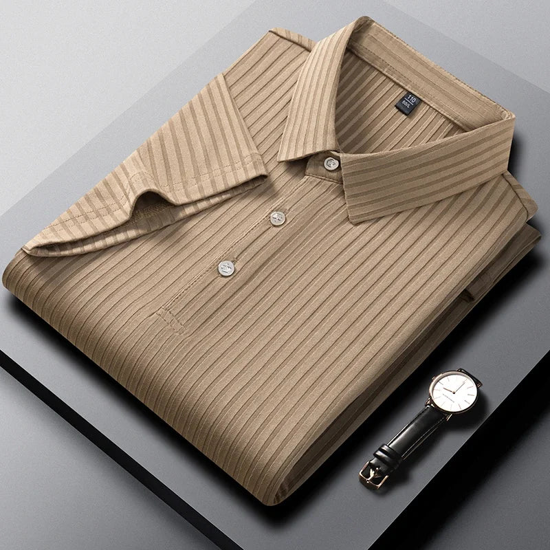 Lauxs Men's - Timeless Striped Polo Shirt