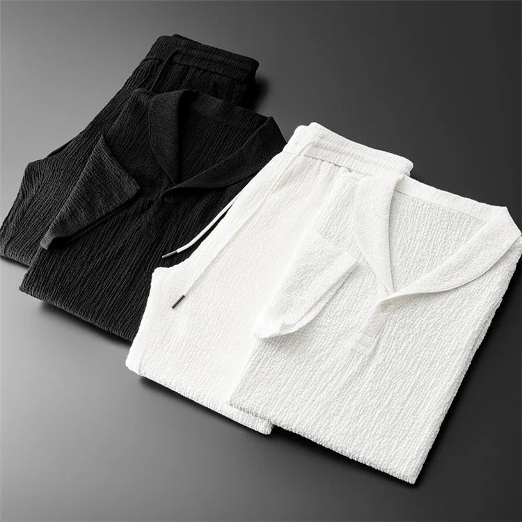 Lauxs Ice Silk Linen Summer Elegance Set
