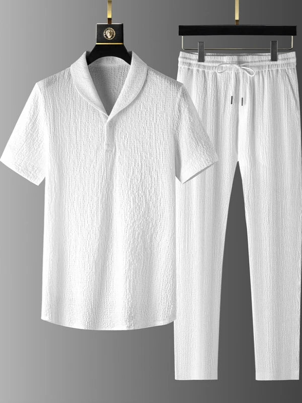Lauxs Ice Silk Linen Summer Elegance Set