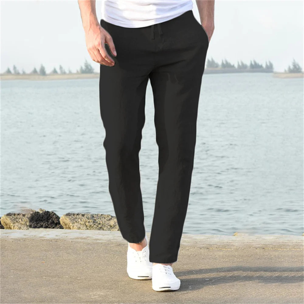 Lauxs Men's - Sophisticated Cotton and Linen Trousers