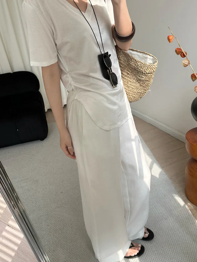 Lauxs - Elegant Linen Wide-Leg Trousers
