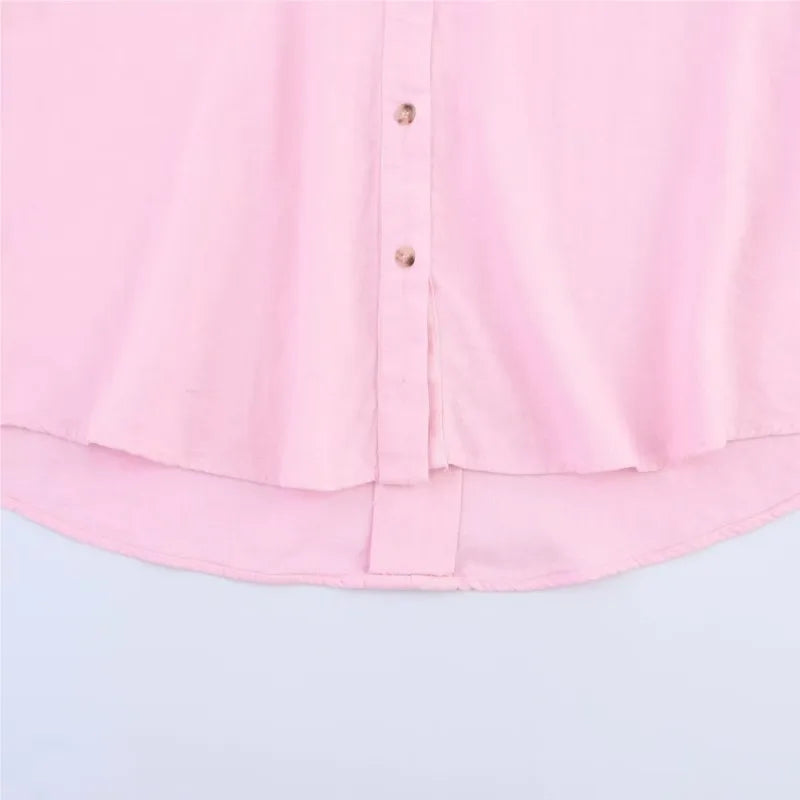 Lauxs Women's - Elegant Wide Sleeve Linen Blouse