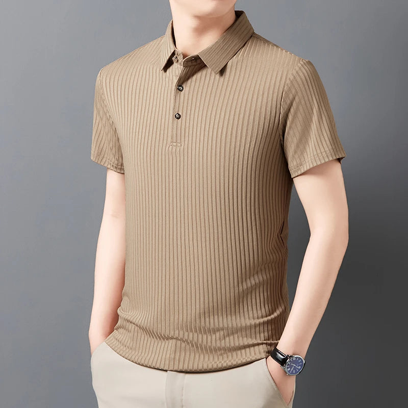 Lauxs Men's - Timeless Striped Polo Shirt