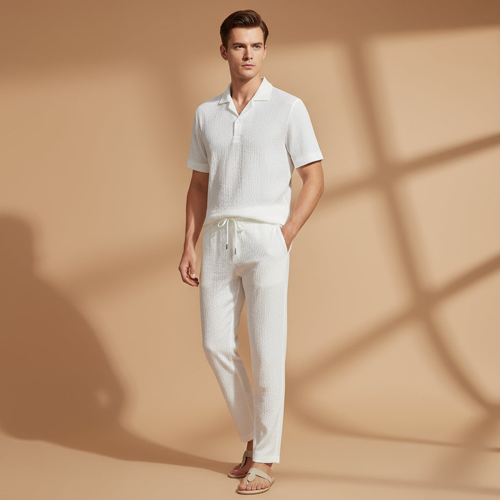 Lauxs Ice Silk Linen Summer Elegance Set