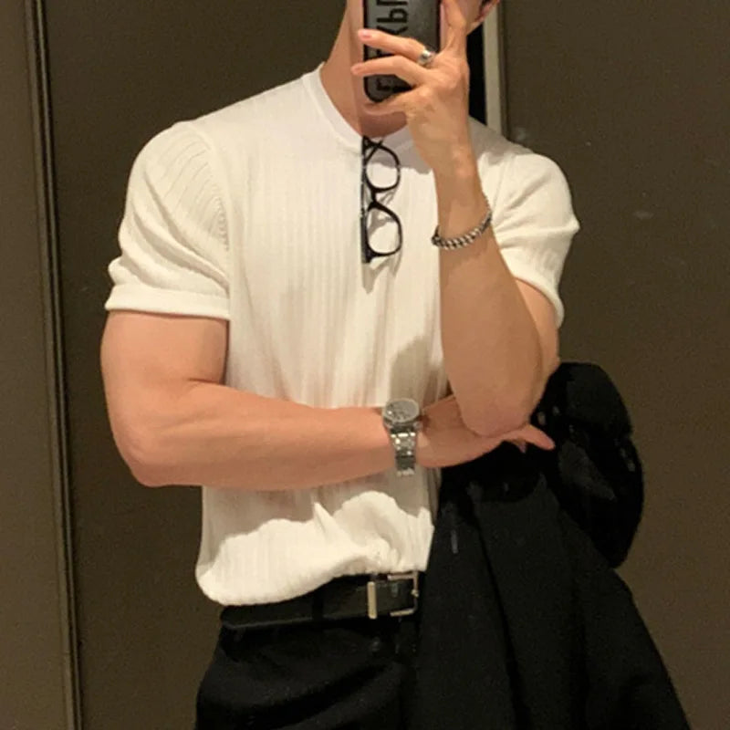 ribbed crew neck shirt - premium cotton