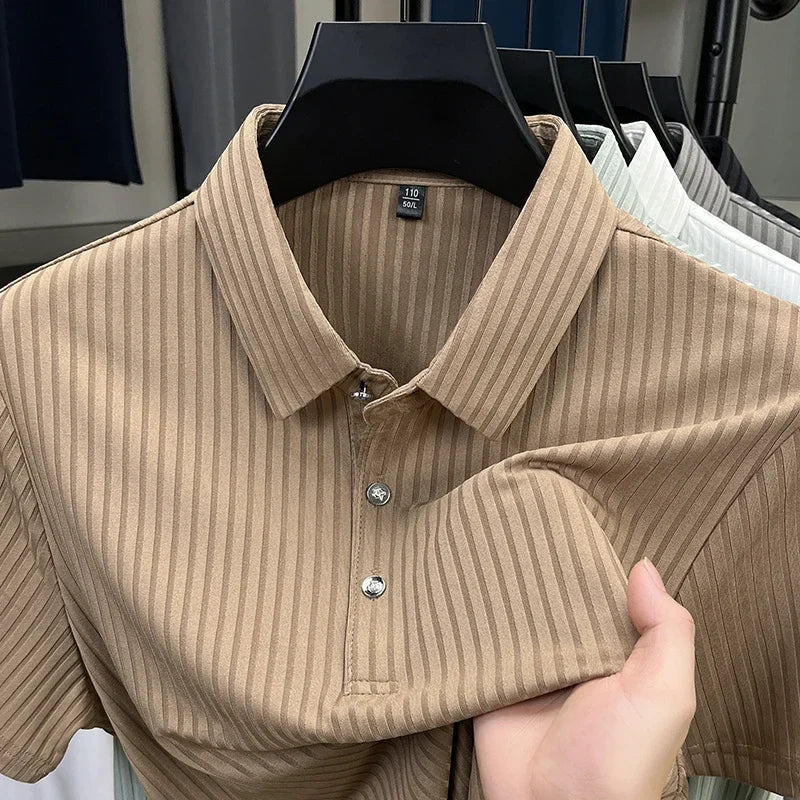 Lauxs Men's - Timeless Striped Polo Shirt