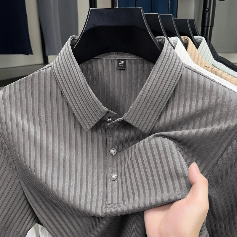 Lauxs Men's - Timeless Striped Polo Shirt