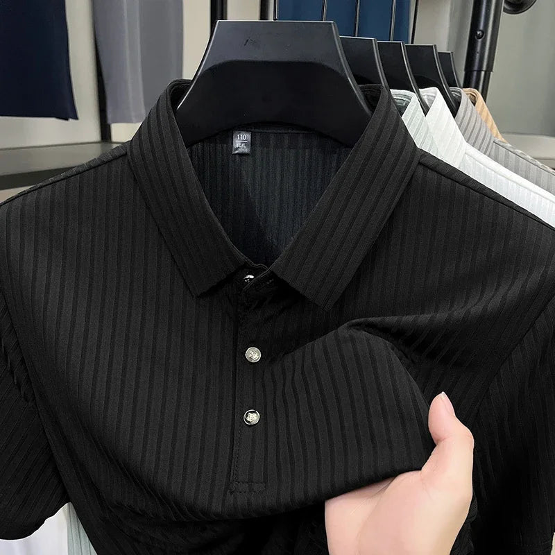 Lauxs Men's - Timeless Striped Polo Shirt