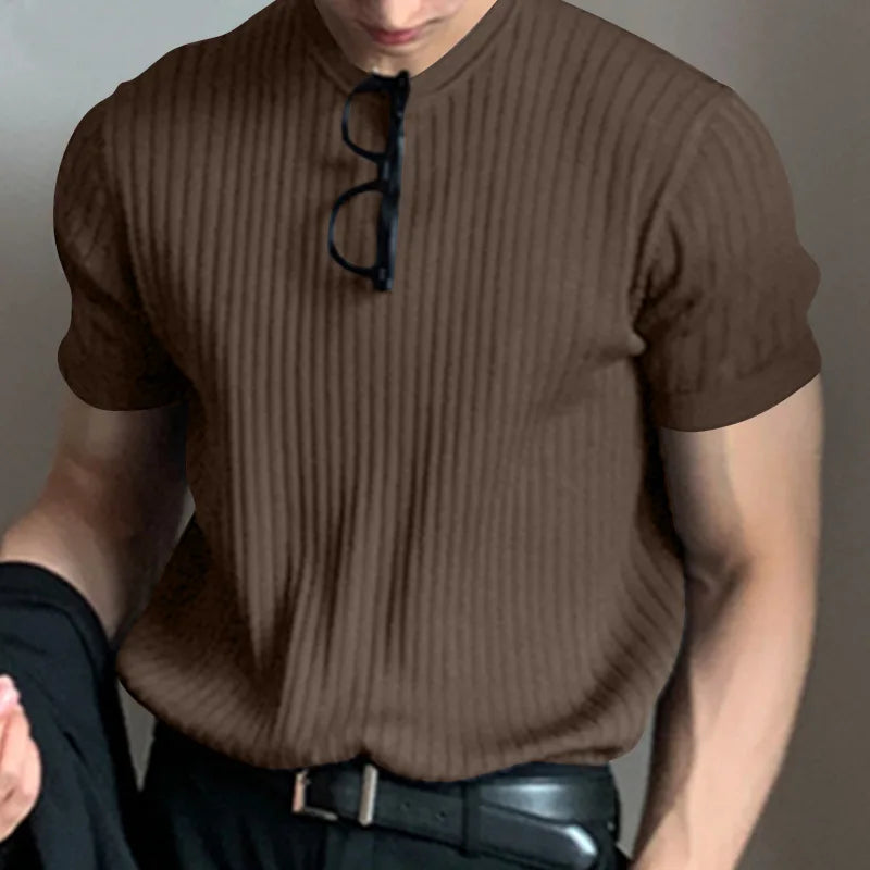 ribbed crew neck shirt - premium cotton
