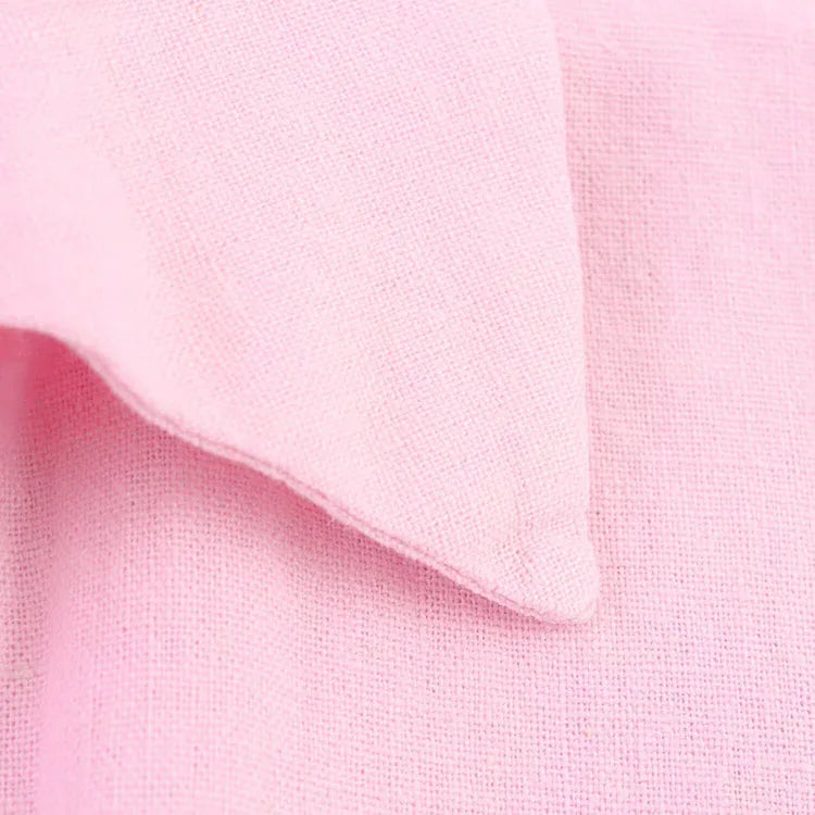 Lauxs Women's - Elegant Wide Sleeve Linen Blouse