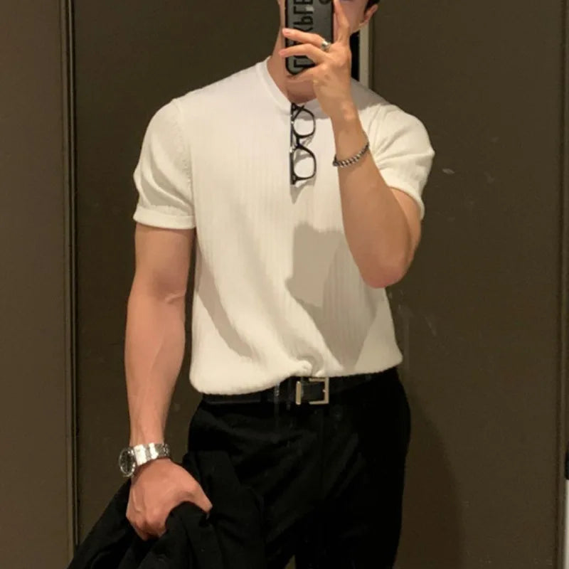 ribbed crew neck shirt - premium cotton