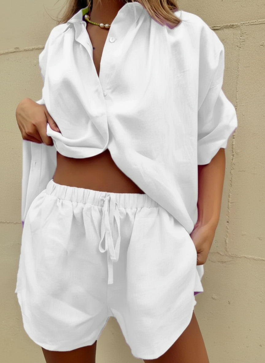 Lauxs Women's - Cotton Linen Summer Ensemble