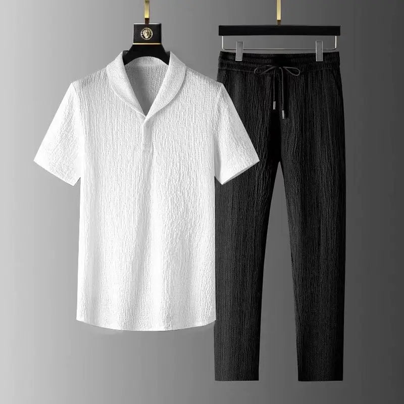 Lauxs Ice Silk Linen Summer Elegance Set