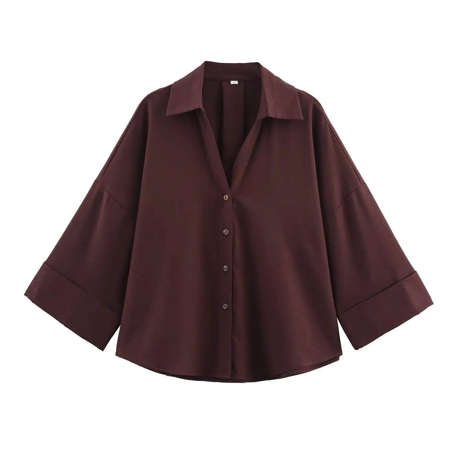 Lauxs Women's - Elegant Wide Sleeve Linen Blouse
