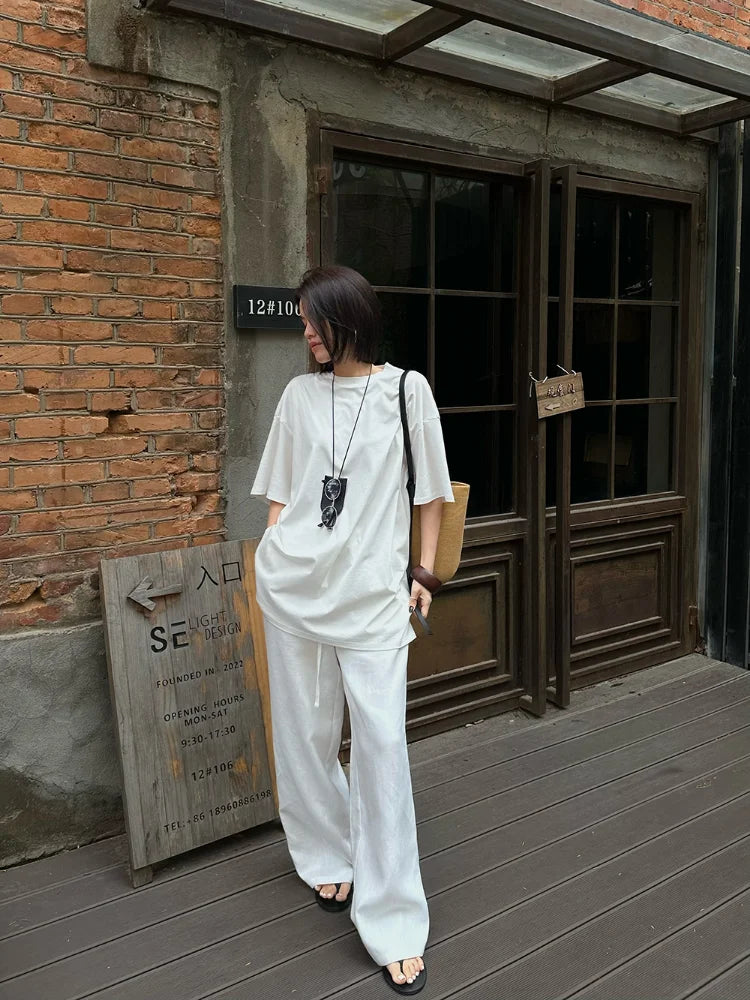 Lauxs - Elegant Linen Wide-Leg Trousers