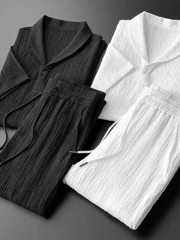 Lauxs Ice Silk Linen Summer Elegance Set