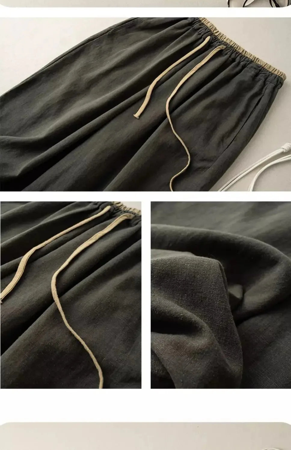 Elegant Cotton Linen Harem Trousers by Lauxs