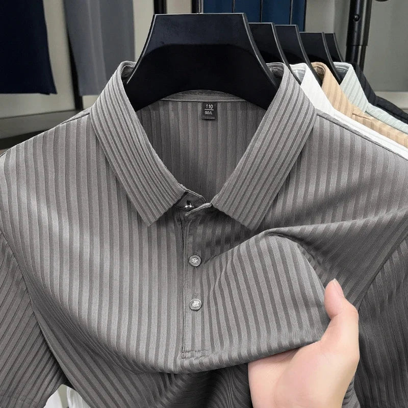 Lauxs Men's - Timeless Striped Polo Shirt