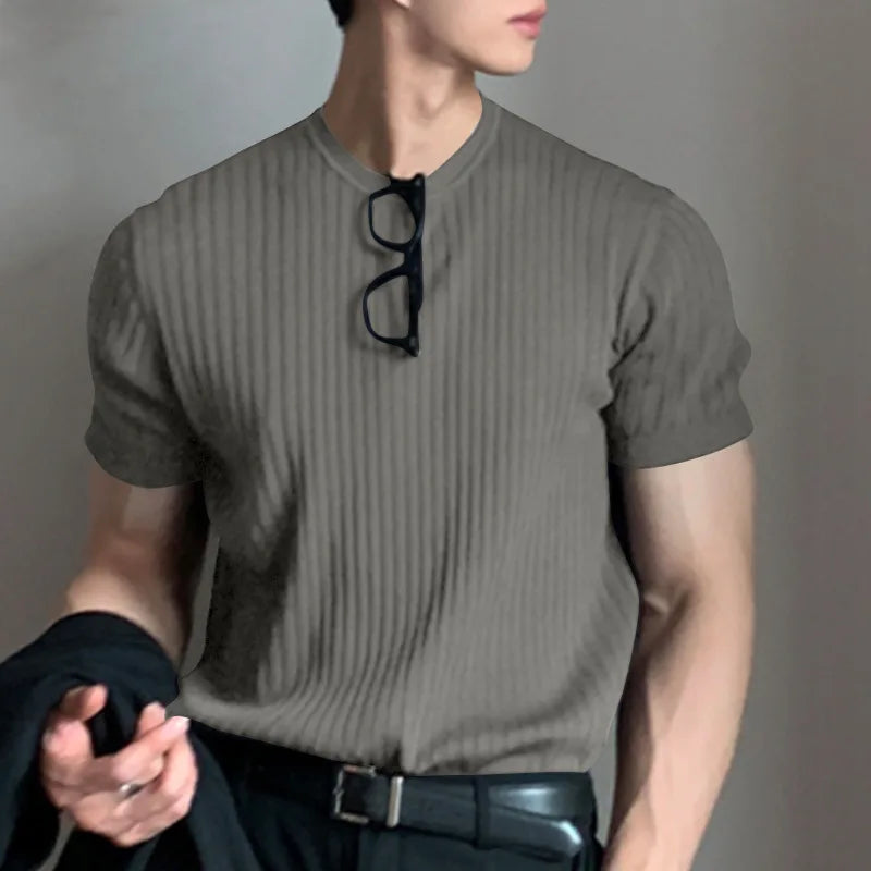 ribbed crew neck shirt - premium cotton