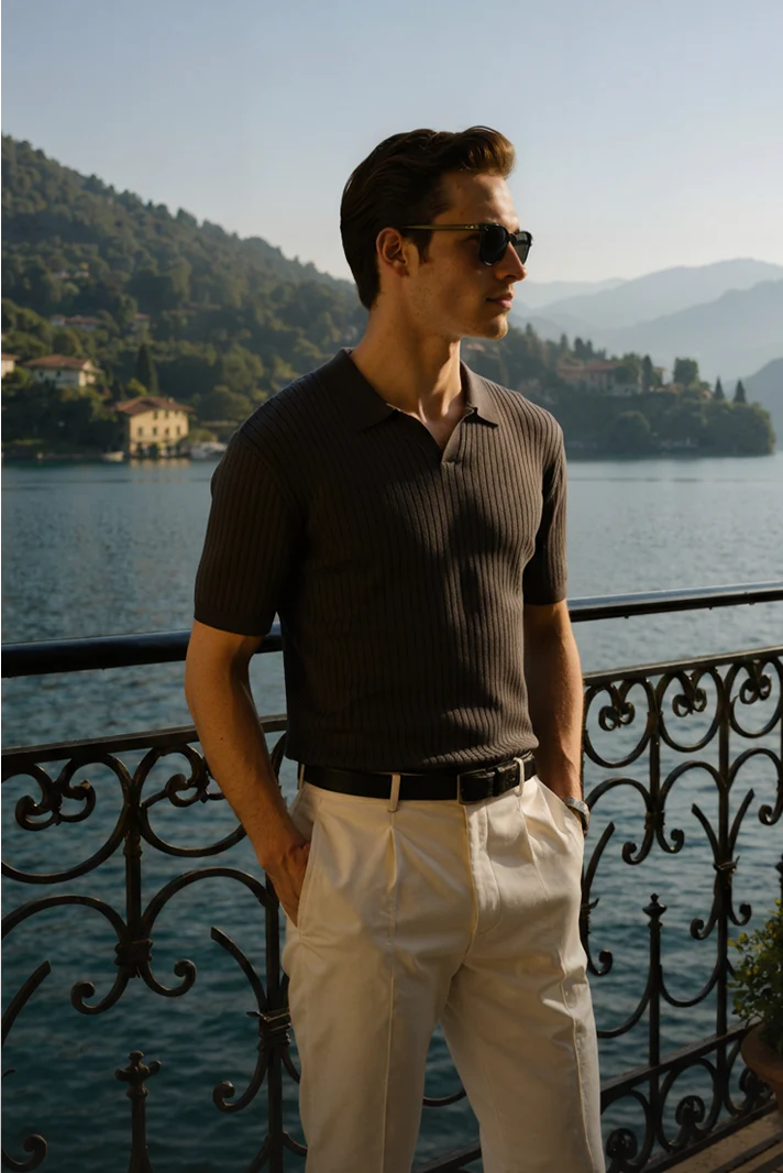 Lauxs Men's - Timeless Striped Polo Shirt